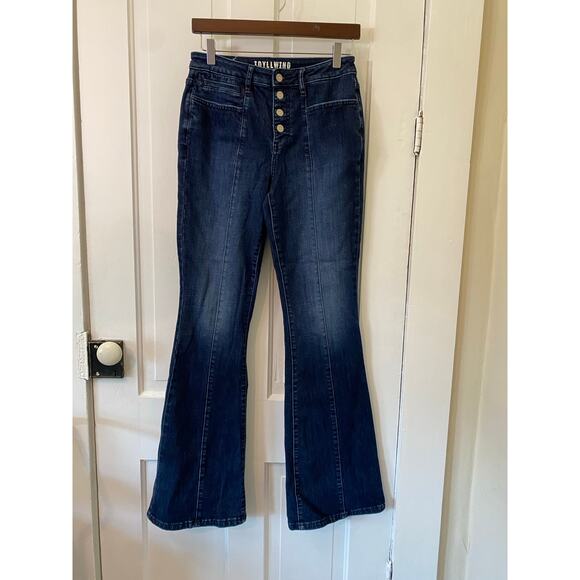 Idyllwind After Dark Button Fly Wide Leg Jeans size 6 / 33 dark wash wide leg - Picture 1 of 5